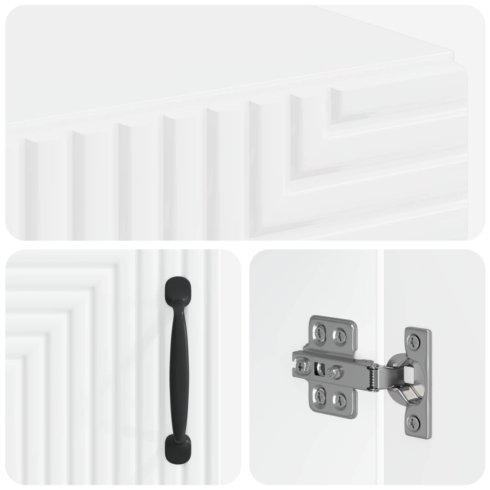 Badkamer Opbergkast HAARLEM Wit 30 x 31 x 80 cm Bewerkt hout