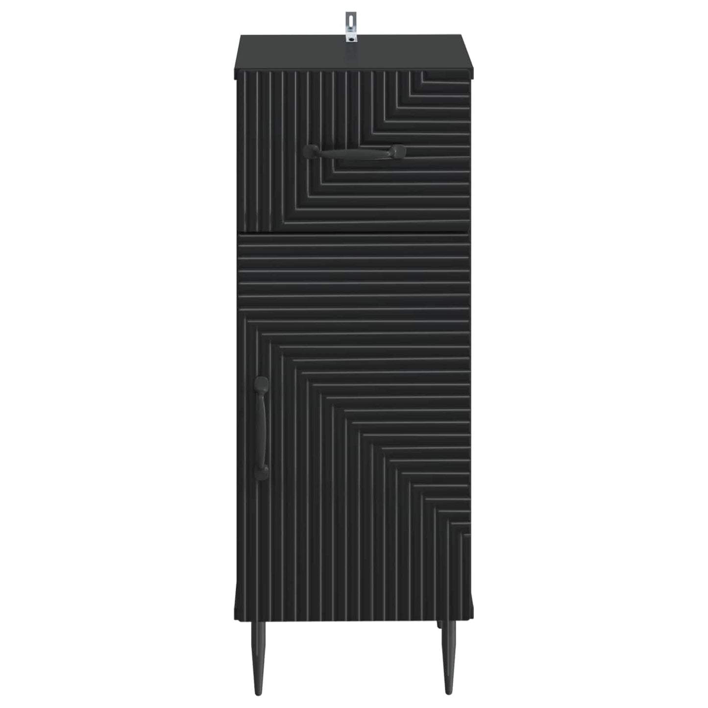 Badkamer Opbergkast HAARLEM Zwart 30 x 31 x 80 cm Bewerkt hout
