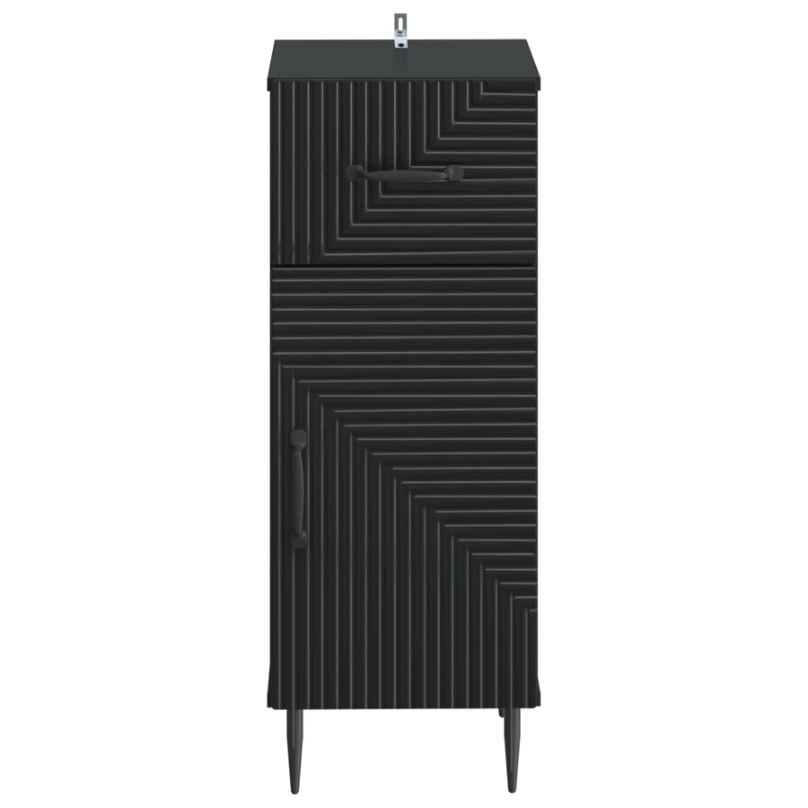 Badkamer Opbergkast HAARLEM Zwart 30 x 31 x 80 cm Bewerkt hout