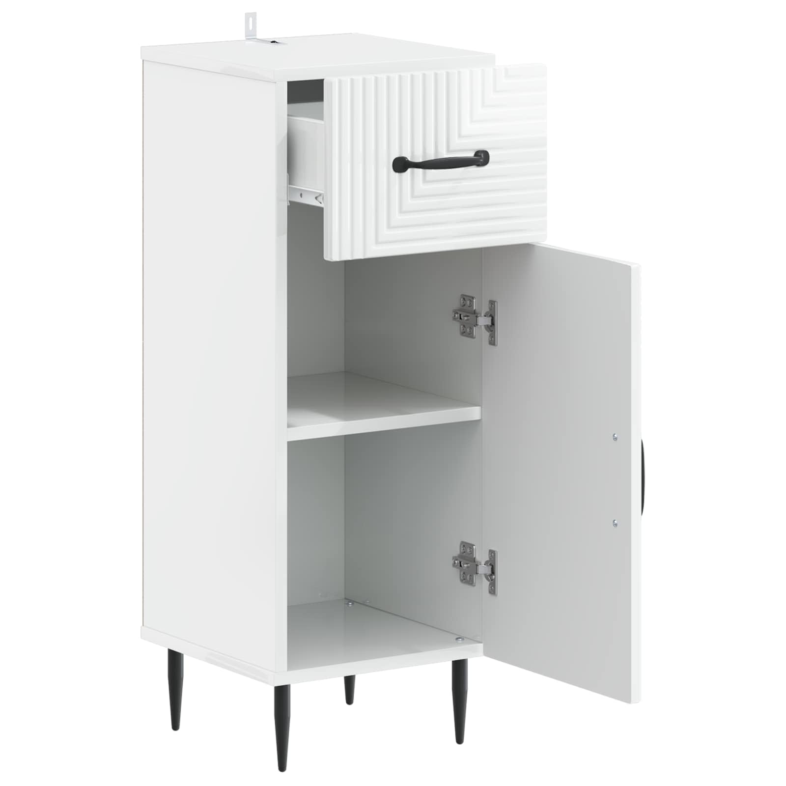 Badkamer Opbergkast HAARLEM Hoogglans Wit 30 x 31 x 80 cm