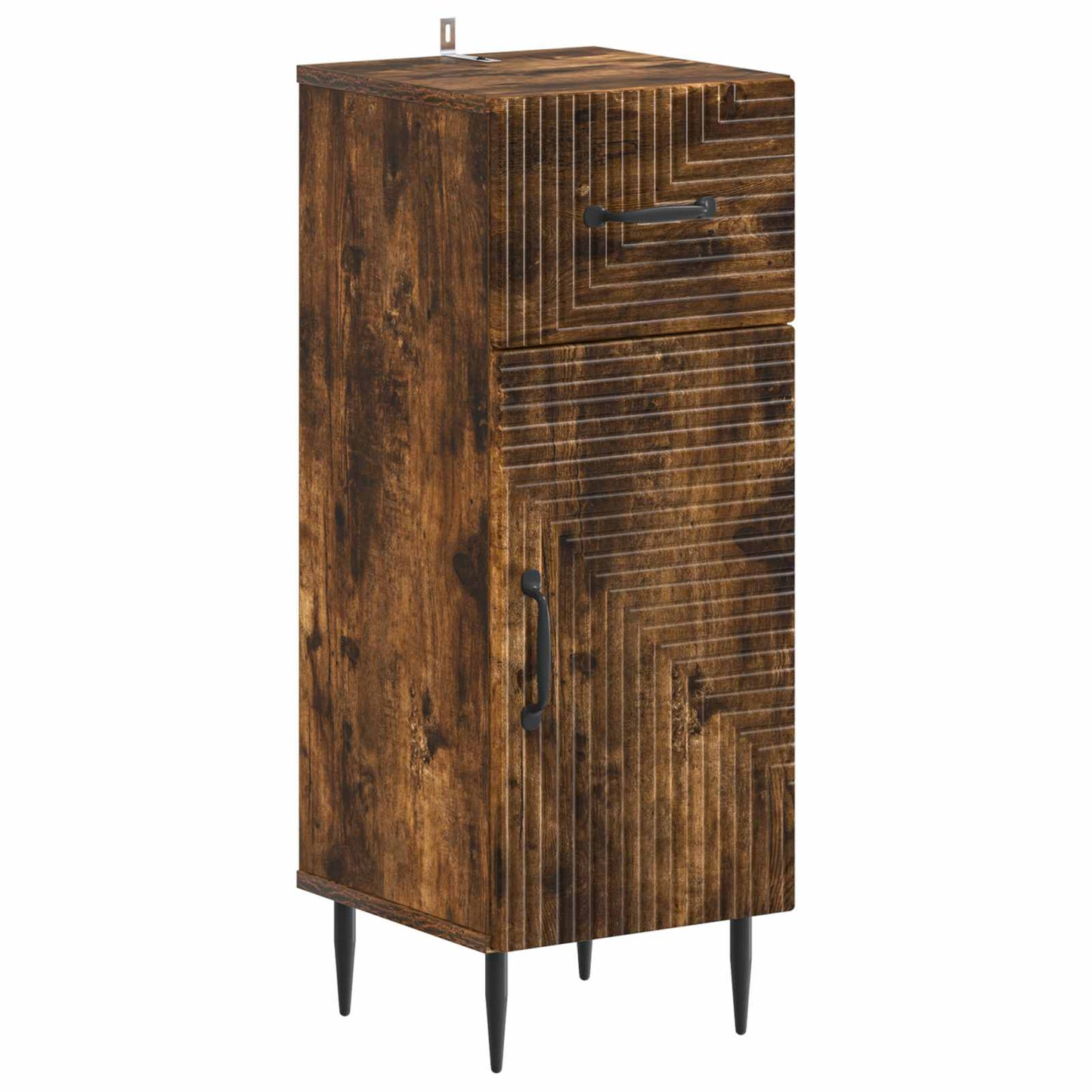 Badkamer Opbergkast HAARLEM Gerookt eiken 30 x 31 x 80 cm