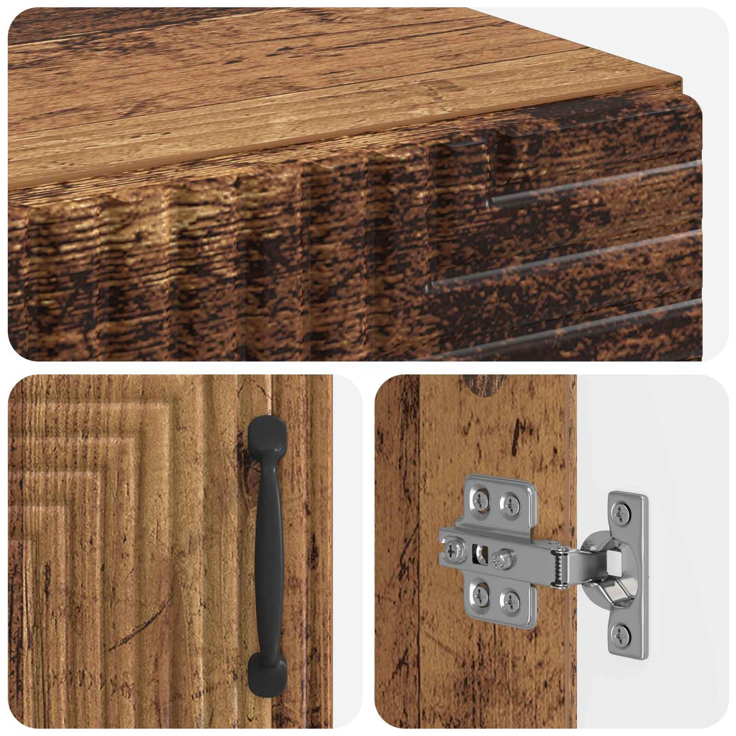 Badkamer Opbergkast HAARLEM Oud hout 30 x 31 x 80 cm