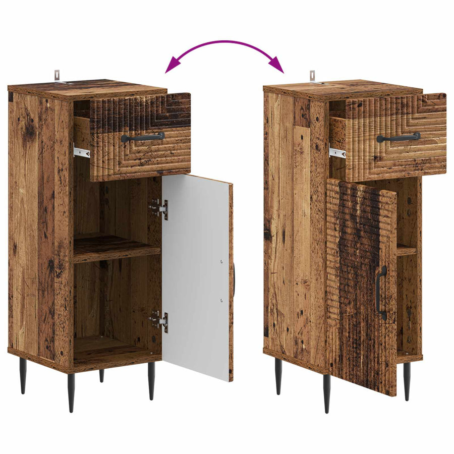Badkamer Opbergkast HAARLEM Oud hout 30 x 31 x 80 cm