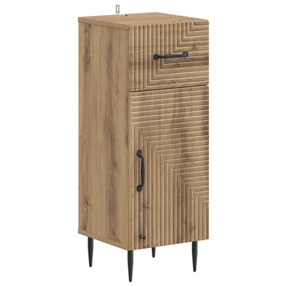 Badkamer Opbergkast HAARLEM Artisanaal eiken 30 x 31 x 80 cm