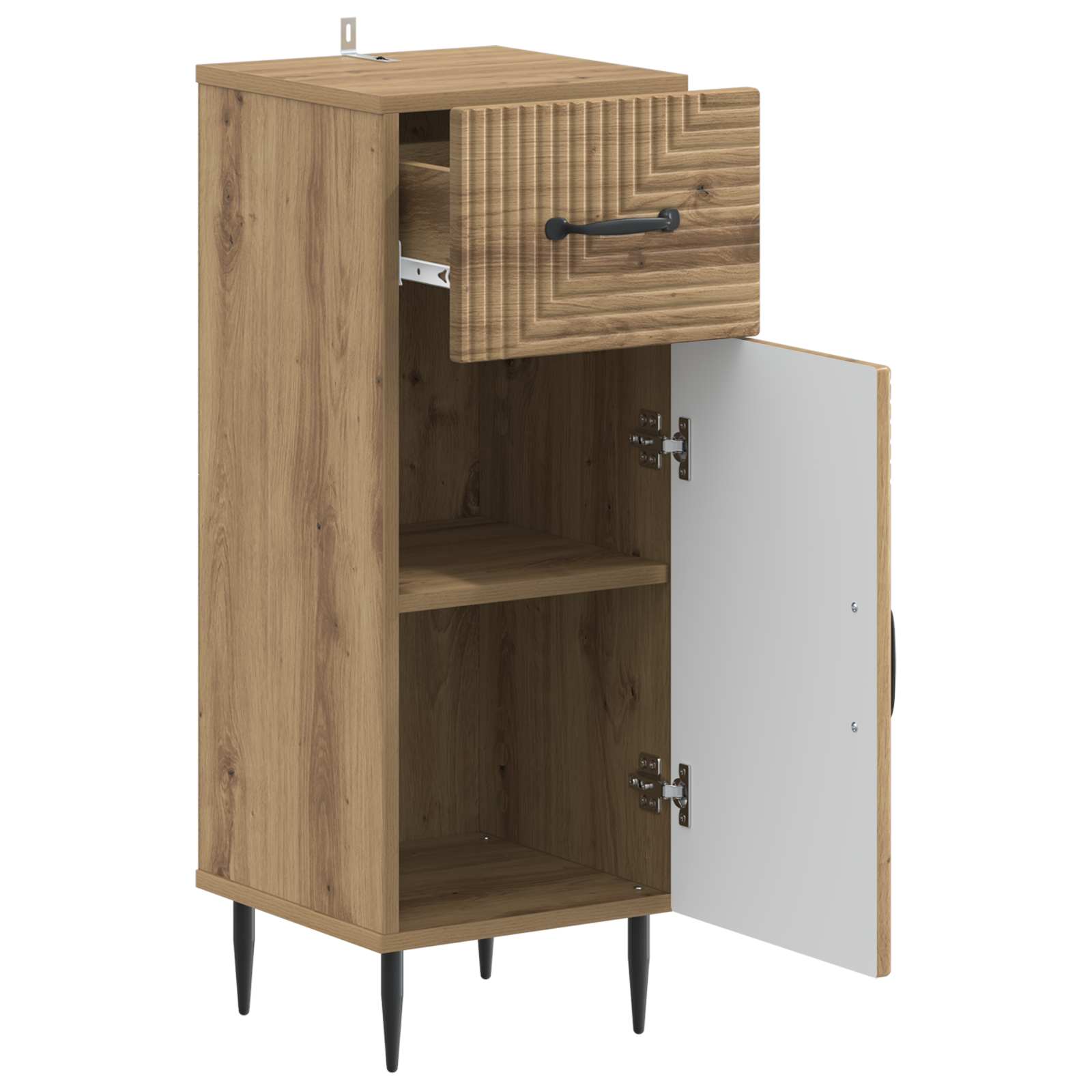 Badkamer Opbergkast HAARLEM Artisanaal eiken 30 x 31 x 80 cm