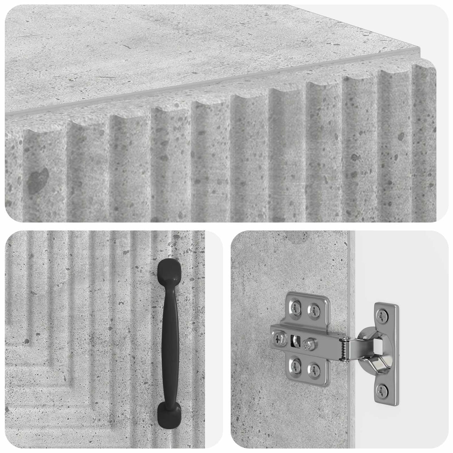 Badkamer Opbergkast HAARLEM Betongrijs 59,5 x 31 x 80 cm
