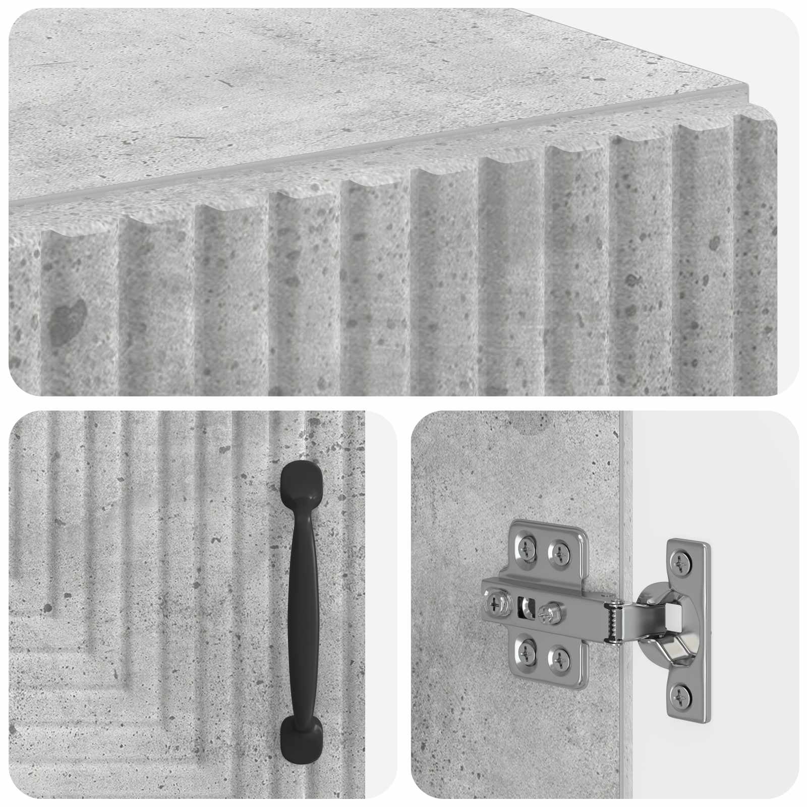 Badkamer Opbergkast HAARLEM Betongrijs 59,5 x 31 x 80 cm
