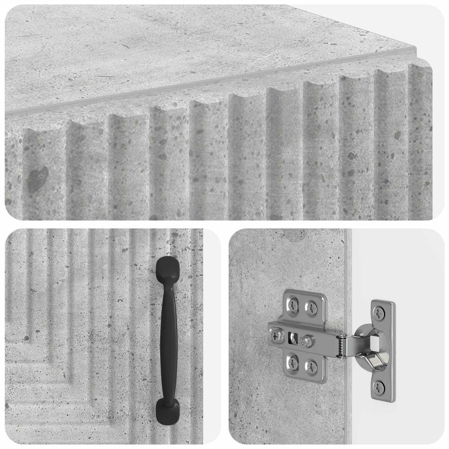Badkamer Opbergkast HAARLEM Betongrijs 59,5 x 31 x 80 cm