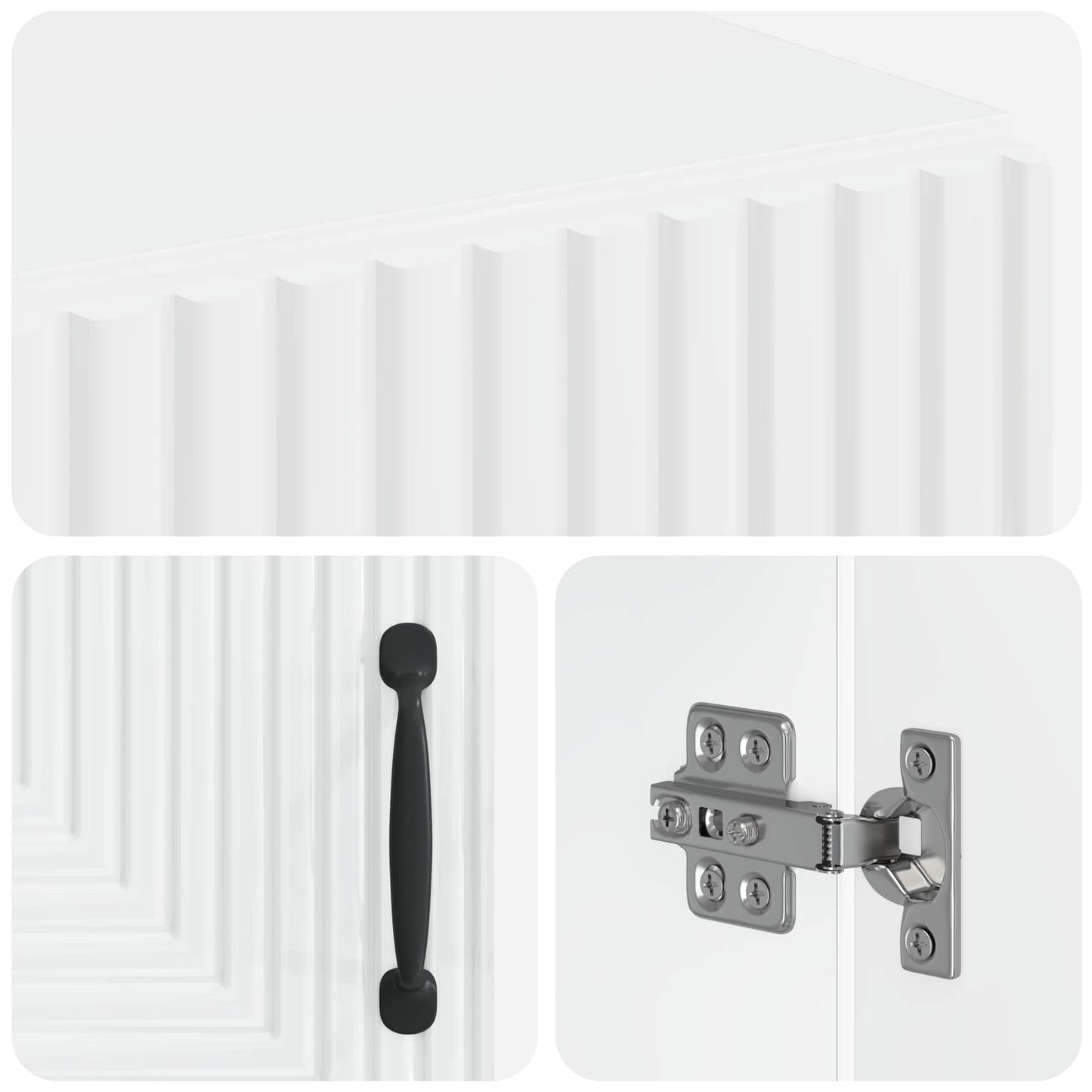 Badkamer Opbergkast HAARLEM Hoogglans Wit 59,5 x 31 x 80 cm