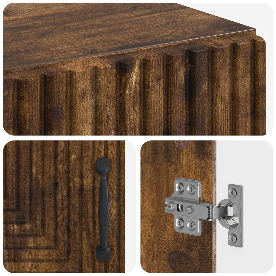Badkamer Opbergkast HAARLEM Gerookt eiken 59,5 x 31 x 80 cm