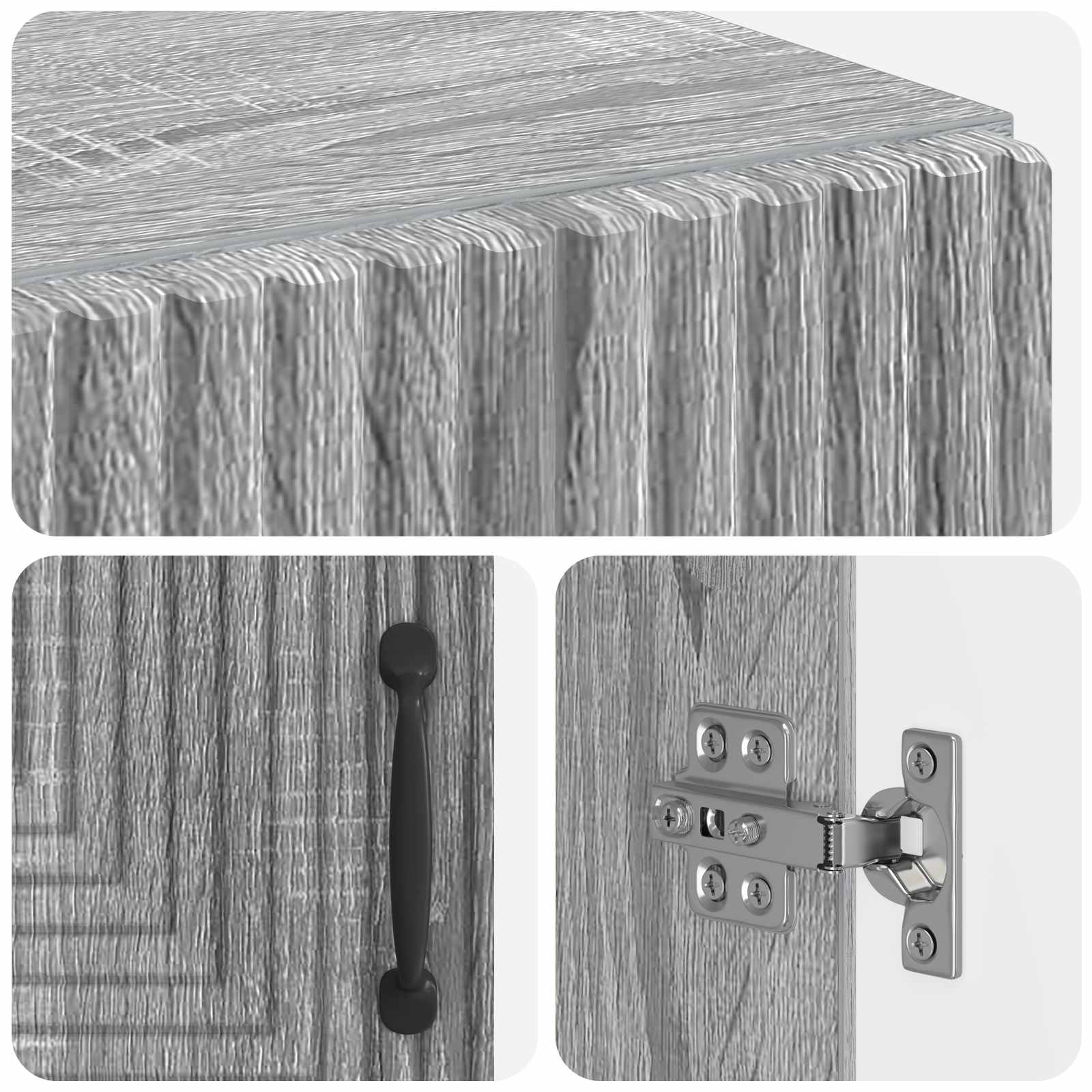 Badkamer Opbergkast HAARLEM Grijs Sonoma 59,5 x 31 x 80 cm