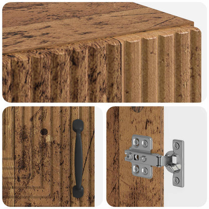 Badkamer Opbergkast HAARLEM Oud hout 59,5 x 31 x 80 cm