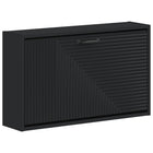 Wandgemonteerde schoenkast 71x17x43 cm bewerkt hout zwart