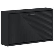 Wandgemonteerde schoenkast 71x17x43 cm bewerkt hout zwart