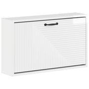Wandgemonteerde schoenkast 71x17x43 cm bewerkt hout wit