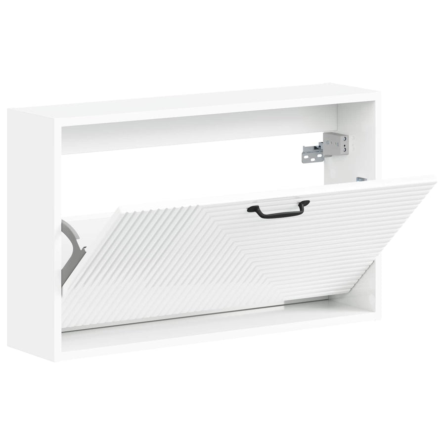 Wandgemonteerde Schoenkast HAARLEM 71 x 17 x 43 cm Bewerkt hout