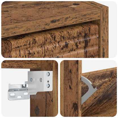Wandgemonteerde Schoenkast HAARLEM 71 x 17 x 43 cm Bewerkt hout