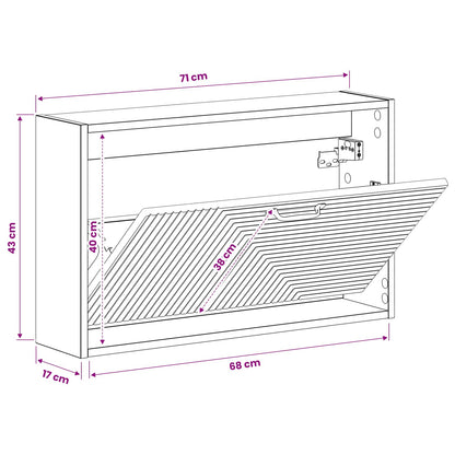 Wandgemonteerde Schoenkast HAARLEM 71 x 17 x 43 cm Bewerkt hout