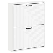 Wandgemonteerde schoenkast HAARLEM 71x17x86 cm wit bewerkt hout