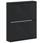 Wandgemonteerde schoenkast HAARLEM 71x17x86 cm zwart bewerkt hout