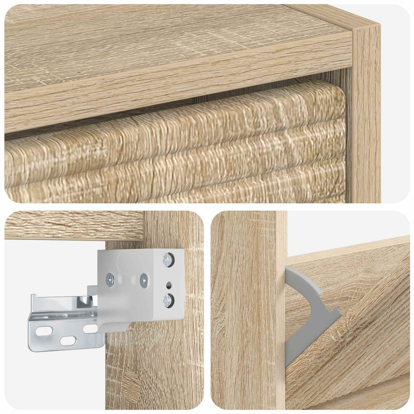 Wandgemonteerde Schoenkast HAARLEM 71 x 17 x 86 cm Bewerkt hout
