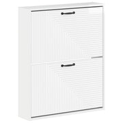 Wandkast schoenen HAARLEM 71x17x86 cm bewerkt hout wit