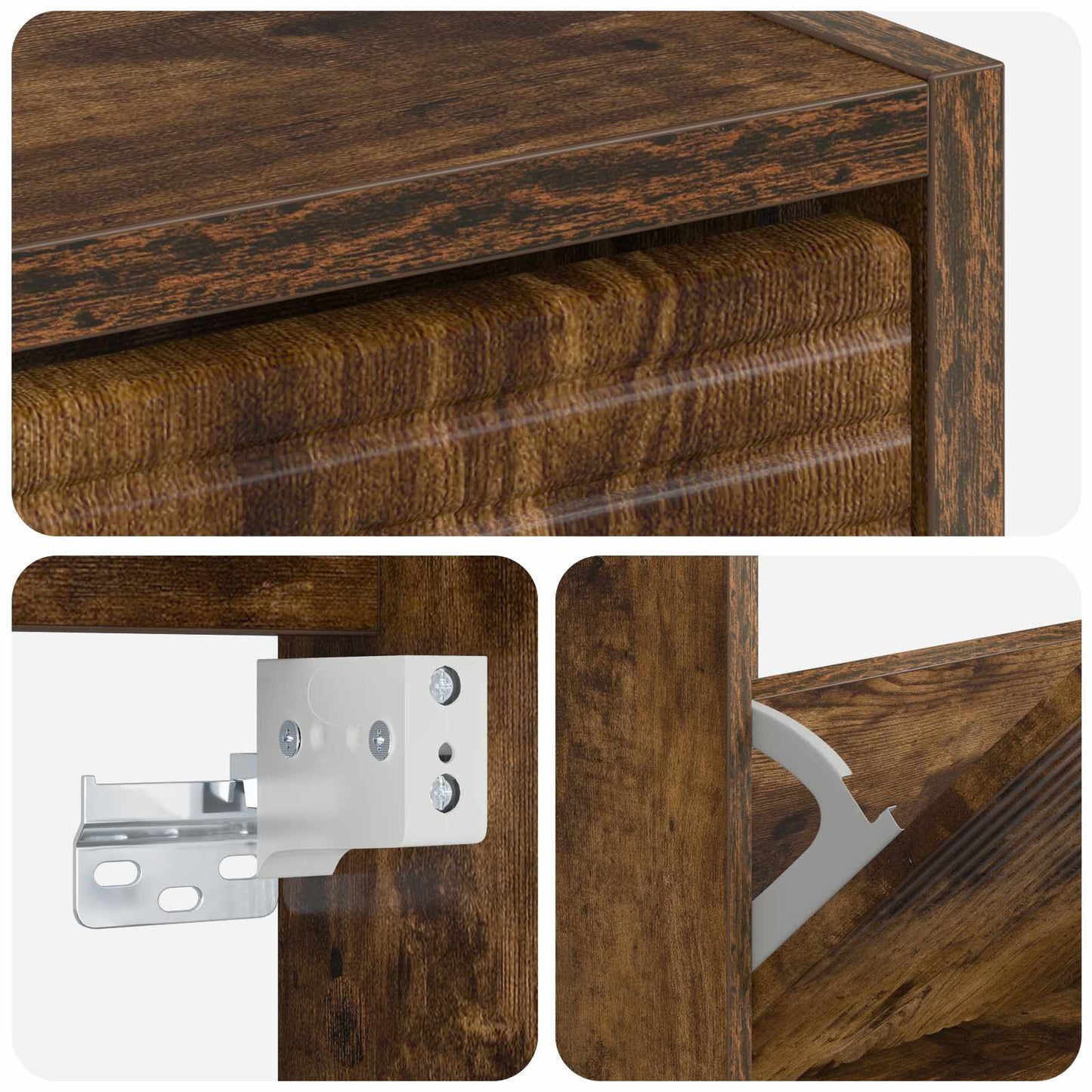 Wandgemonteerde Schoenkast HAARLEM 71 x 17 x 86 cm Bewerkt hout