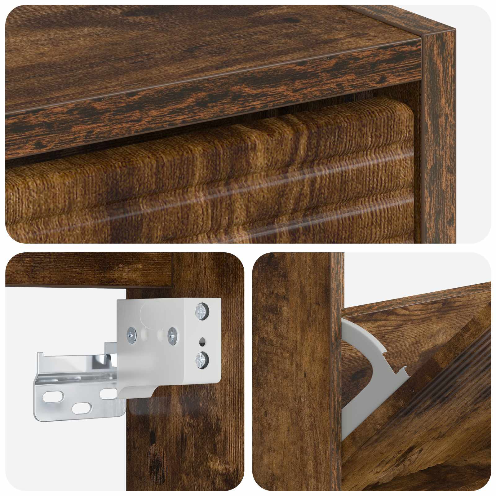 Wandgemonteerde Schoenkast HAARLEM 71 x 17 x 86 cm Bewerkt hout