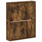 Wandkast schoenen 71x17x86 cm bewerkt hout gerookt eiken