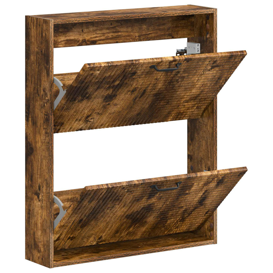 Wandgemonteerde Schoenkast HAARLEM 71 x 17 x 86 cm Bewerkt hout