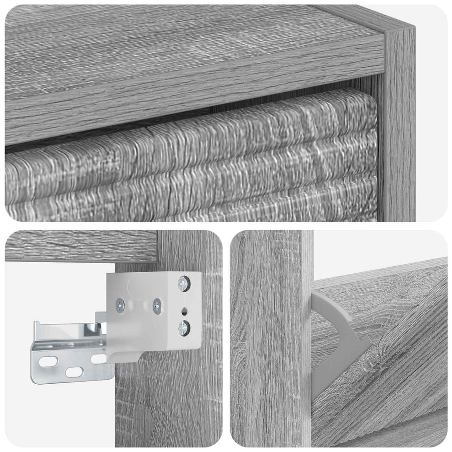 Wandgemonteerde Schoenkast HAARLEM 71 x 17 x 86 cm Bewerkt hout