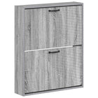 Wand schoenenkast HAARLEM 71x17x86 cm grijs bewerkt hout