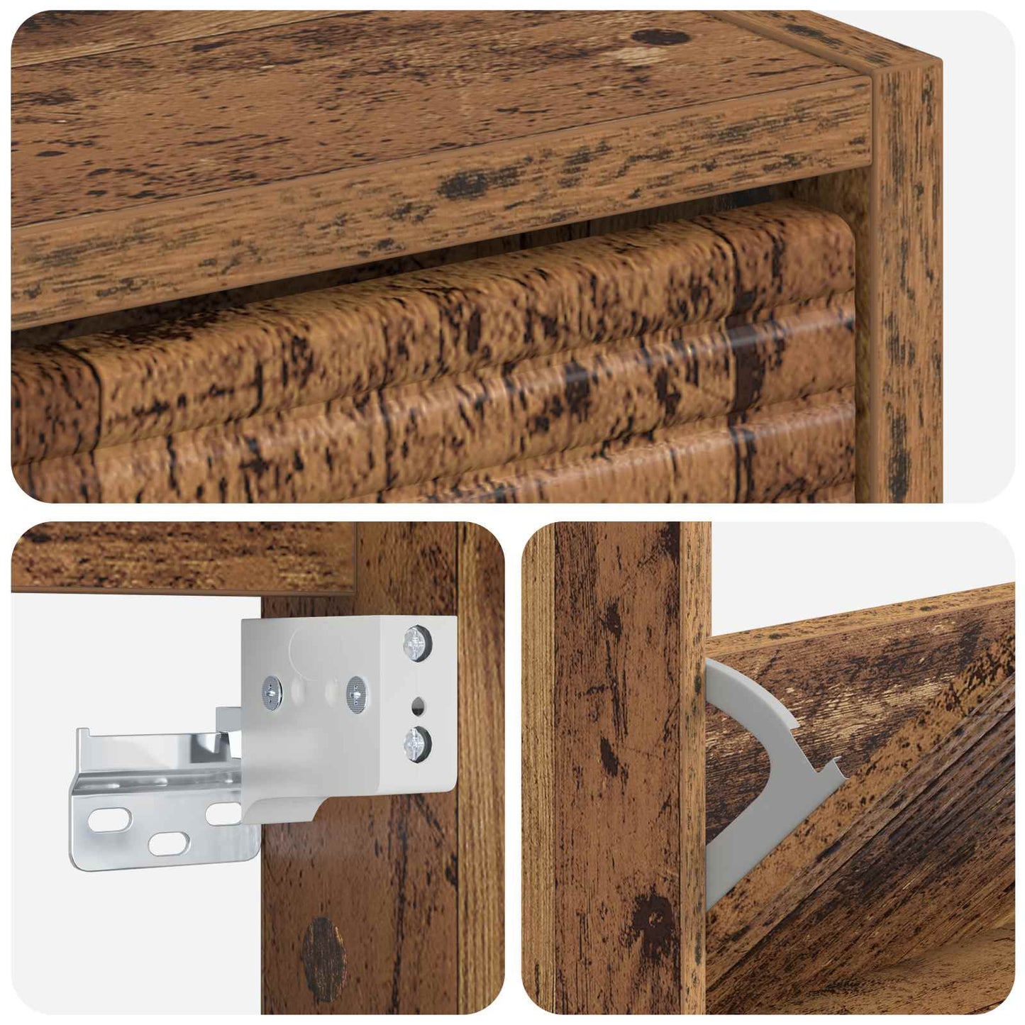 Wandgemonteerde Schoenkast HAARLEM 71 x 17 x 86 cm Bewerkt hout
