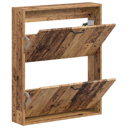Wandgemonteerde Schoenkast HAARLEM 71 x 17 x 86 cm Bewerkt hout