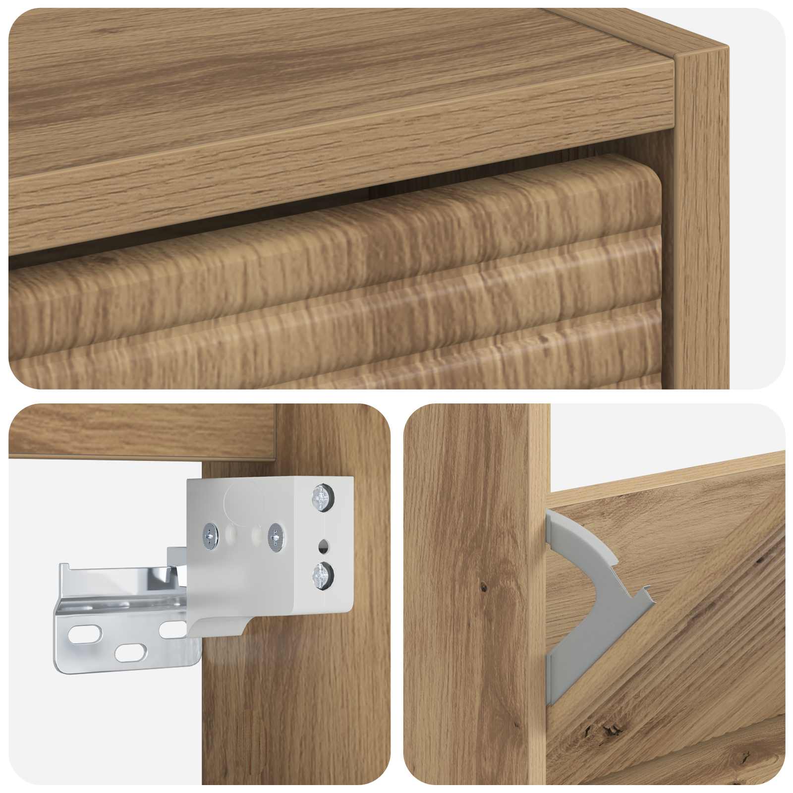 Wandgemonteerde Schoenkast HAARLEM 71 x 17 x 86 cm Bewerkt hout