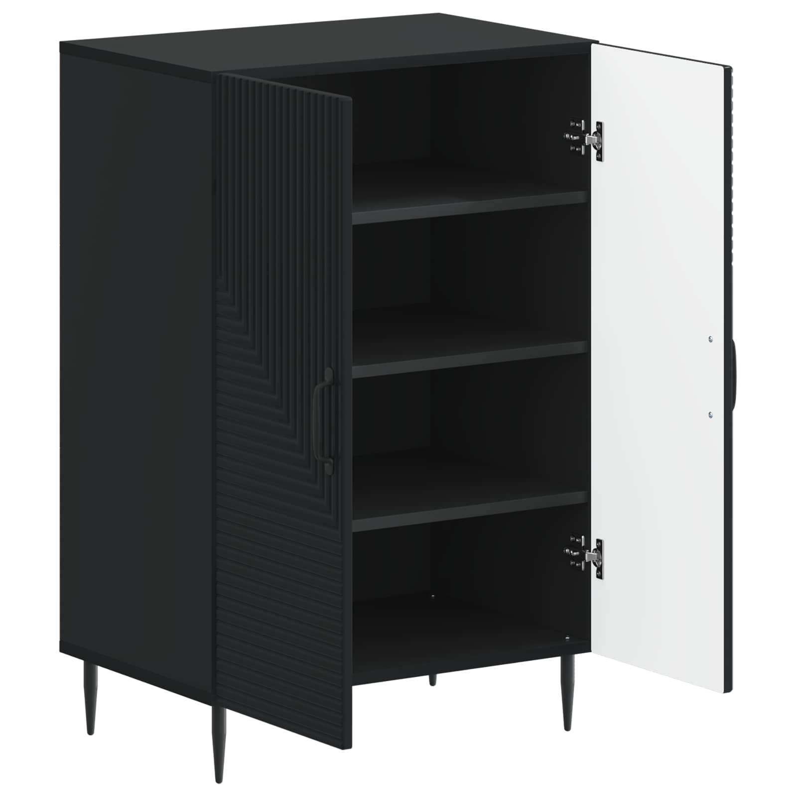 Schoenenkast HAARLEM 59,5 x 39,5 x 89,5 cm Bewerkt hout Zwart