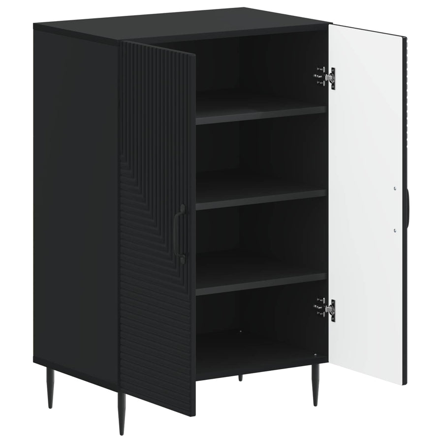 Schoenenkast HAARLEM 59,5 x 39,5 x 89,5 cm Bewerkt hout Zwart