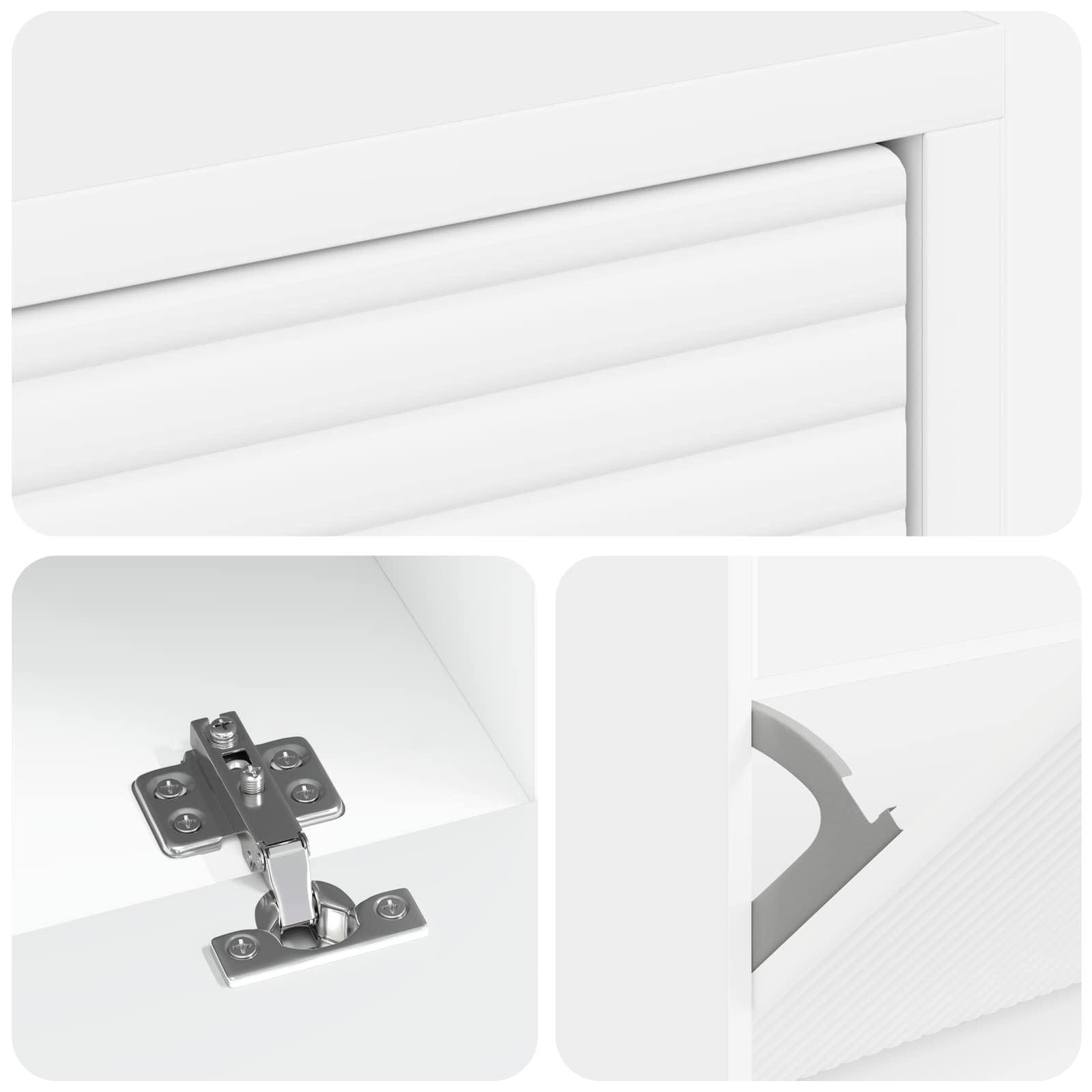 Schoenenkast HAARLEM 78 x 24 x 103 cm Bewerkt hout Wit