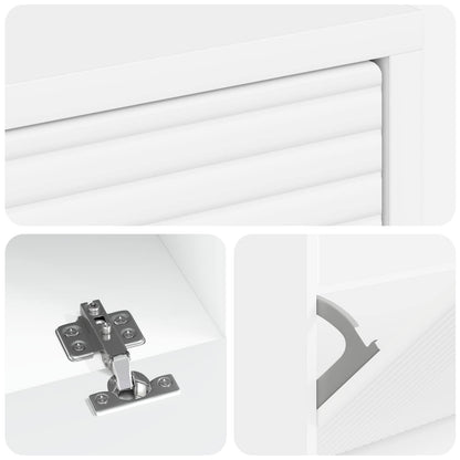 Schoenenkast HAARLEM 78 x 24 x 103 cm Bewerkt hout Wit