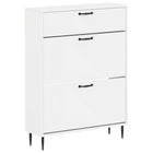 Schoenenkast HAARLEM 78x24x103 cm wit bewerkt hout