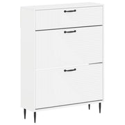 Schoenenkast HAARLEM 78x24x103 cm wit bewerkt hout