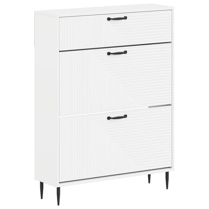 Schoenenkast HAARLEM 78 x 24 x 103 cm Bewerkt hout Wit