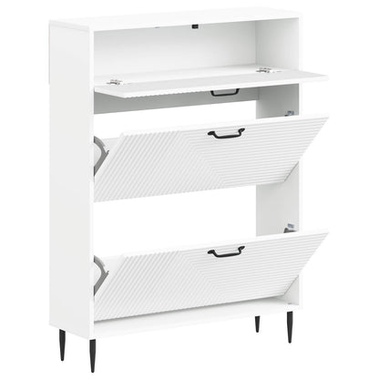 Schoenenkast HAARLEM 78 x 24 x 103 cm Bewerkt hout Wit