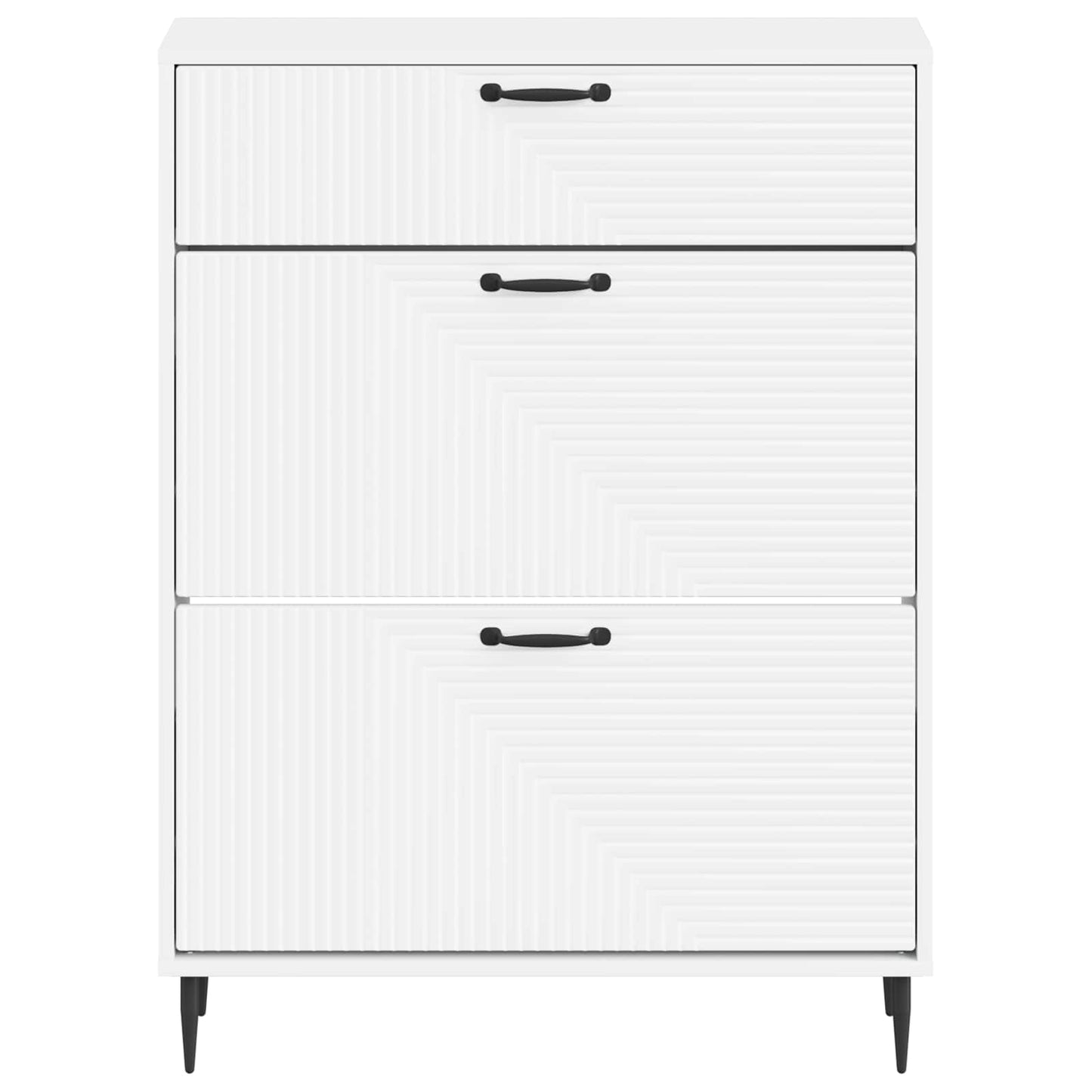 Schoenenkast HAARLEM 78 x 24 x 103 cm Bewerkt hout Wit