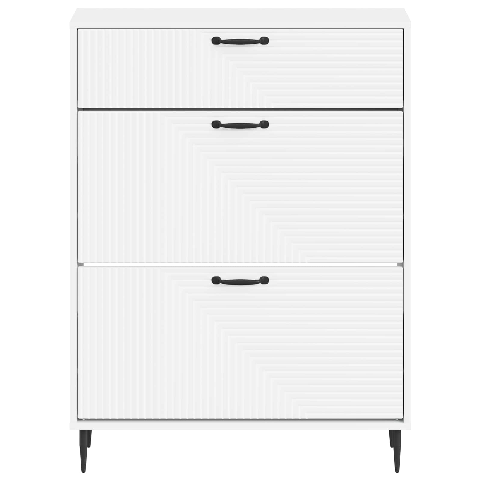 Schoenenkast HAARLEM 78 x 24 x 103 cm Bewerkt hout Wit