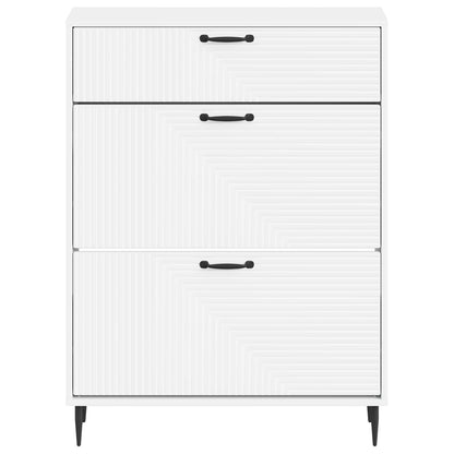 Schoenenkast HAARLEM 78 x 24 x 103 cm Bewerkt hout Wit