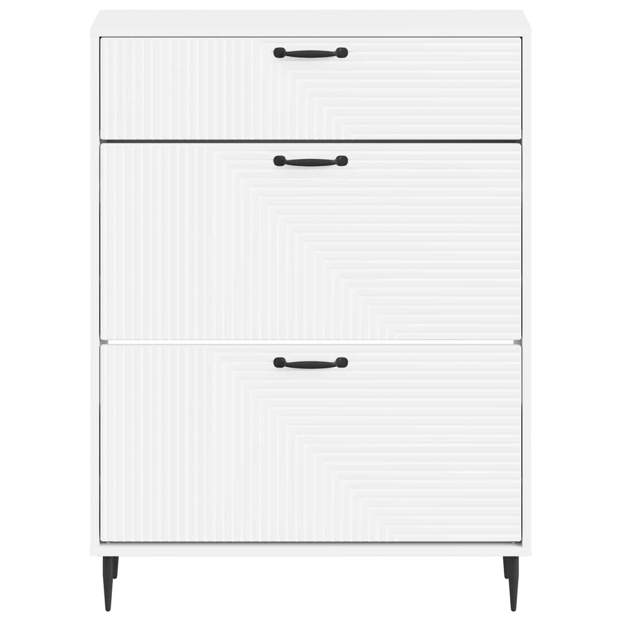 Schoenenkast HAARLEM 78 x 24 x 103 cm Bewerkt hout Wit