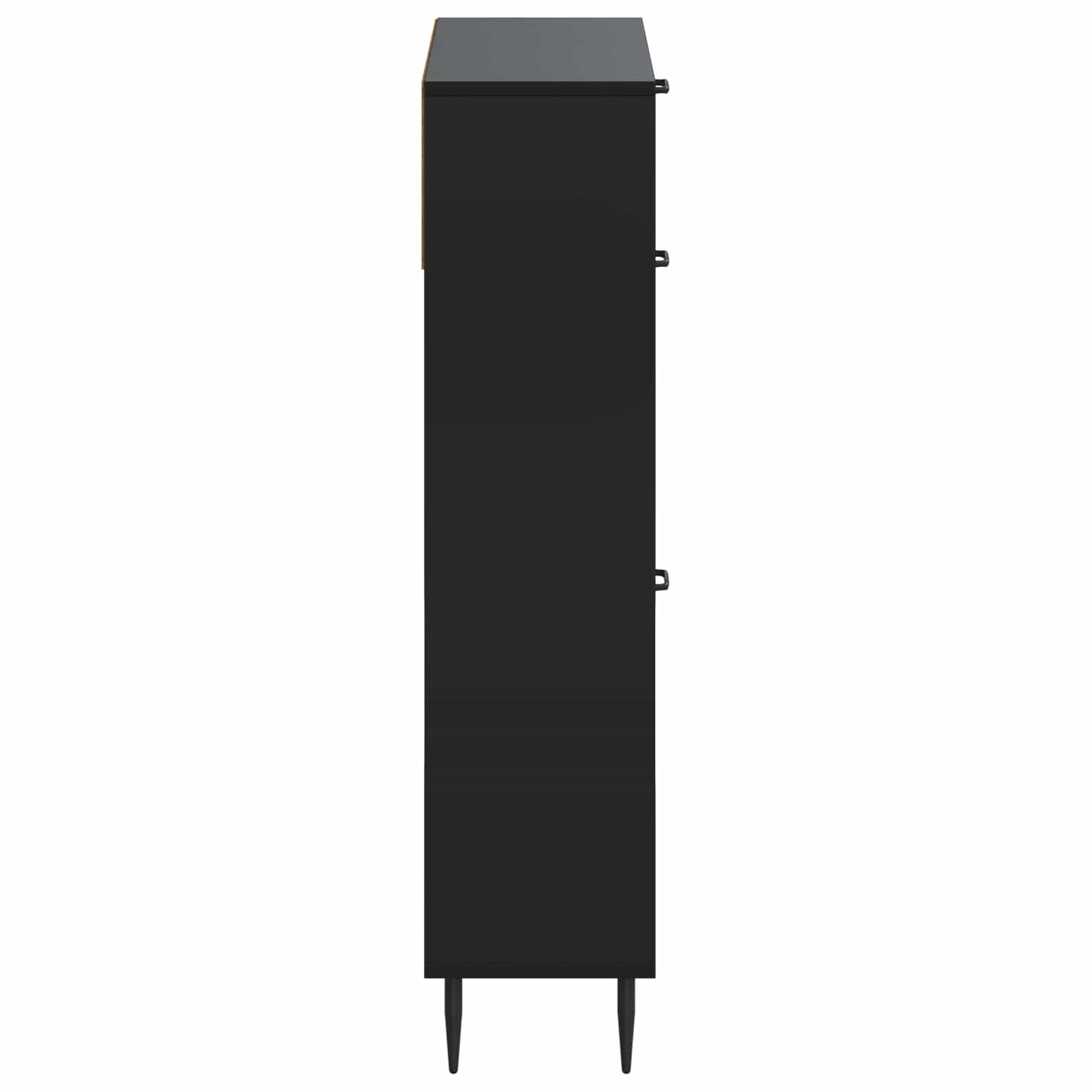 Schoenenkast HAARLEM 78 x 24 x 103 cm Bewerkt hout Zwart