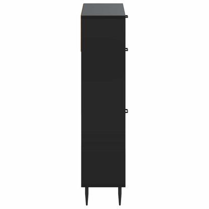 Schoenenkast HAARLEM 78 x 24 x 103 cm Bewerkt hout Zwart