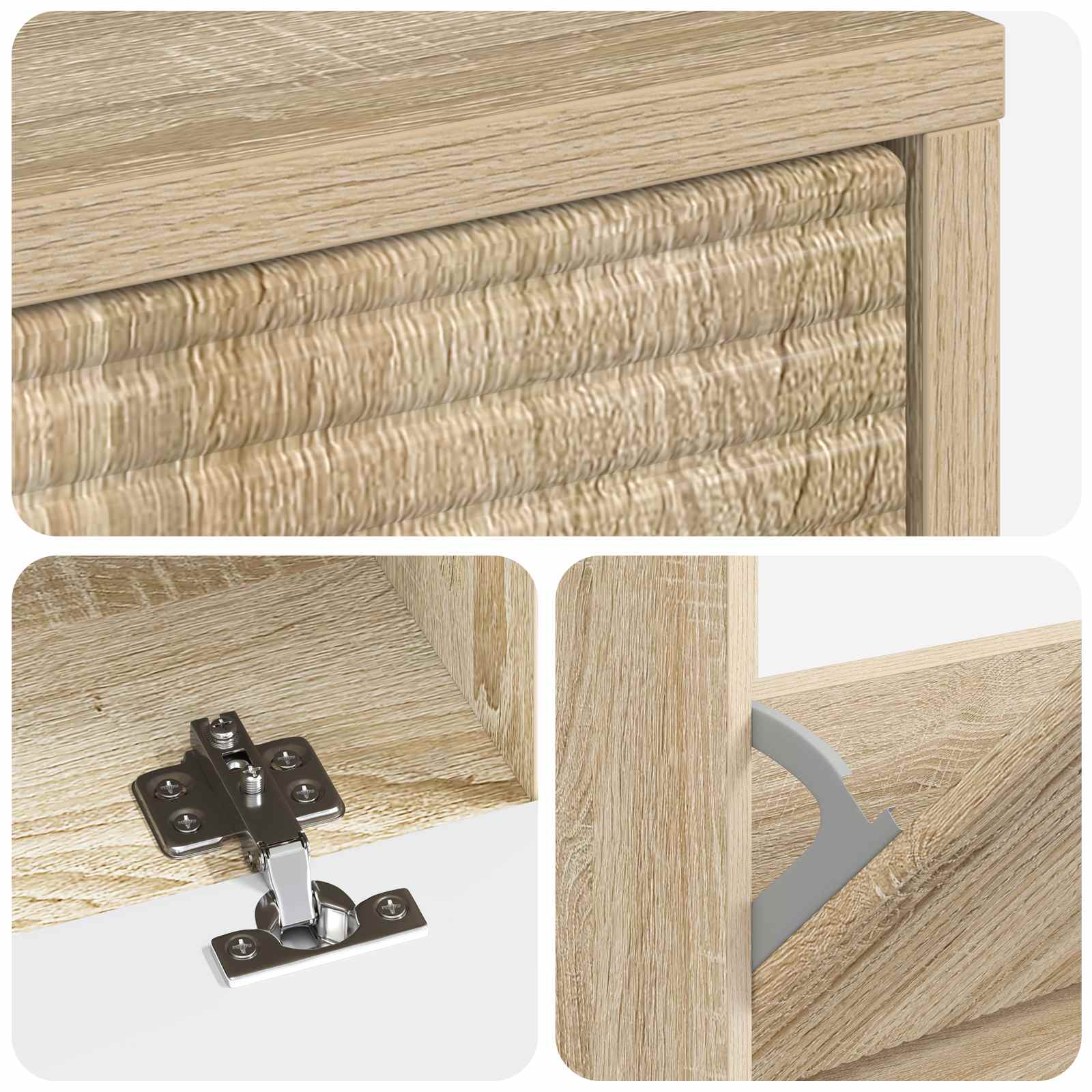 Schoenenkast HAARLEM 78 x 24 x 103 cm Bewerkt hout Sonoma Eiken